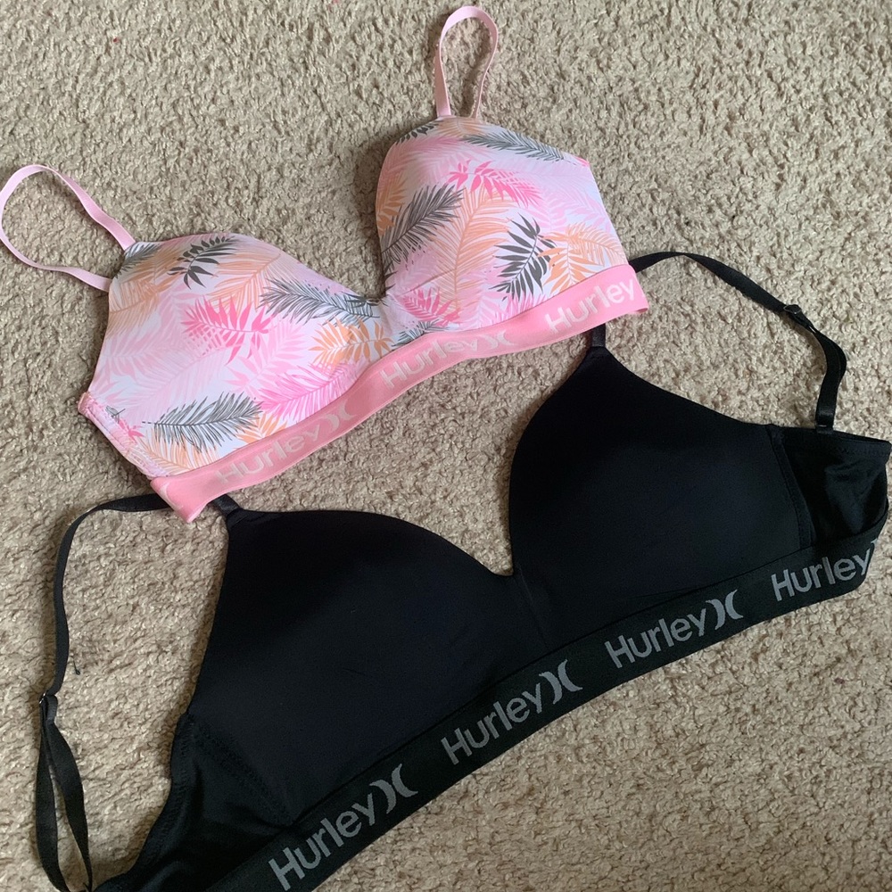 2 piece hurley bra’s (36C) NEVER worn.